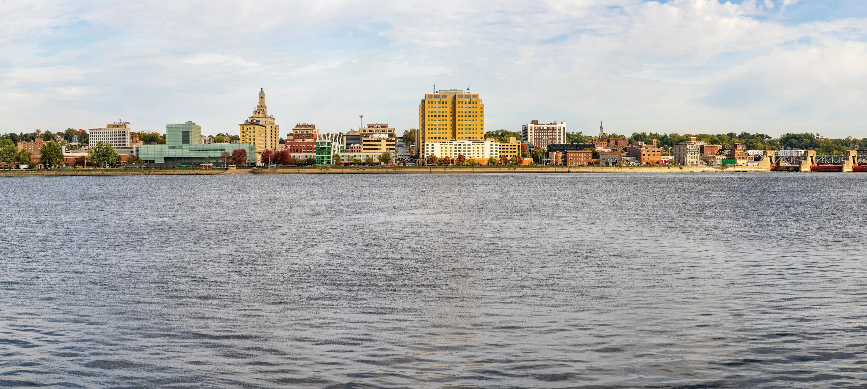 Downtown Davenport skyline across the Mississippi